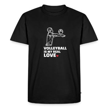 J’adore le volleyball - T-shirt Premium bio Homme - noir - Devant - Nico (187cm)