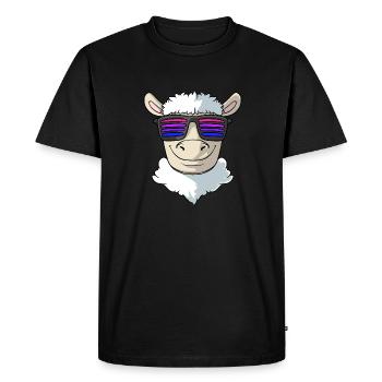 Sheep with coller sunglasses - Men's Premium Organic T-Shirt - black - Front - Nico (187cm)