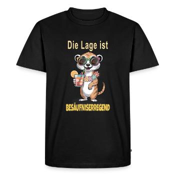 Partyshirt – Die Lage ist besäufniserregend - Männer Premium Bio T-Shirt - Schwarz - Vorne - Nico (187cm)