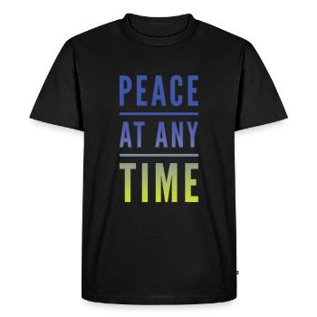 Peace At Any Time - Men's Premium Organic T-Shirt - black - Front - Nico (187cm)