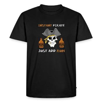 Pirate Rum Skull Gift Dicton - T-shirt Premium bio Homme - noir - Devant - Nico (187cm)