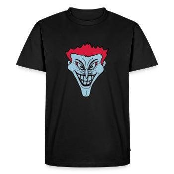psychopathe psychopathe fou clown joker sourire mu - T-shirt Premium bio Homme - noir - Devant - Nico (187cm)