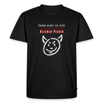 Don't Look So Stupid Little Pisser Party Fun Shirt - Men's Premium Organic T-Shirt - black - Front - Nico (187cm)