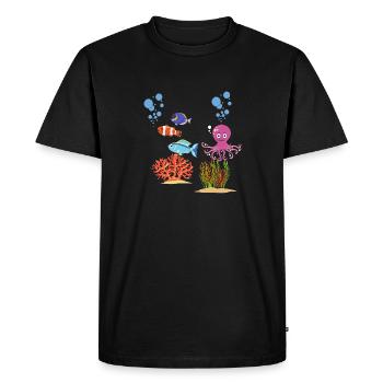 Sea Creatures Octopus Underwater World Octopus - Men's Premium Organic T-Shirt - black - Front - Nico (187cm)