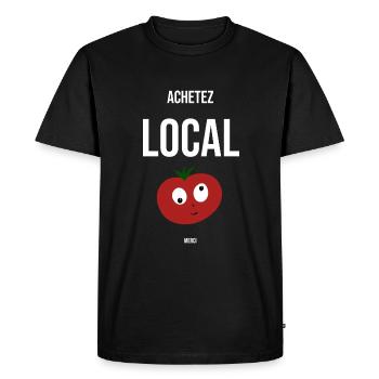 producteurs locaux, agriculteurs, achetez local - T-shirt Premium bio Homme - noir - Devant - Nico (187cm)