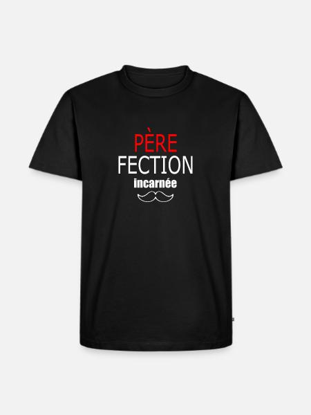 père fection incarnée - Männer Premium Bio T-Shirt - Schwarz