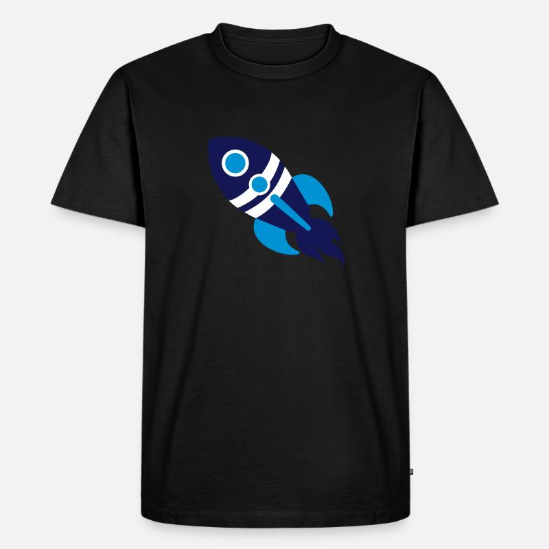 Rakete - Männer Premium Bio T-Shirt - Schwarz