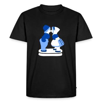 Couple de Hollandais koninginnedag t-shirt - T-shirt Premium bio Homme - noir - Devant - Nico (187cm)