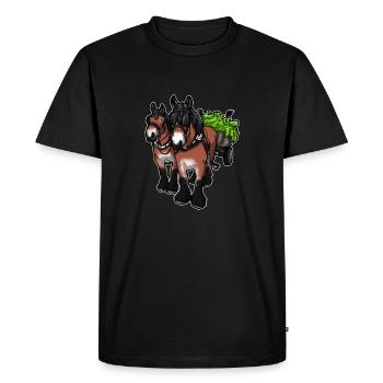 Carrosse Course chevaux Sang froid Cadeau Drôle - T-shirt Premium bio Homme - noir - Devant - Nico (187cm)