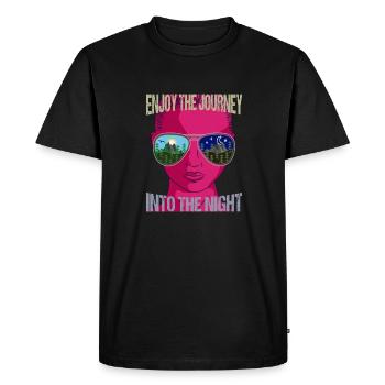 Explorateurs de voyages de vacances dans la nuit - T-shirt Premium bio Homme - noir - Devant - Nico (187cm)