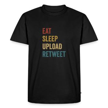 Eat Sleep Télécharger Retweet - T-shirt Premium bio Homme - noir - Devant - Nico (187cm)
