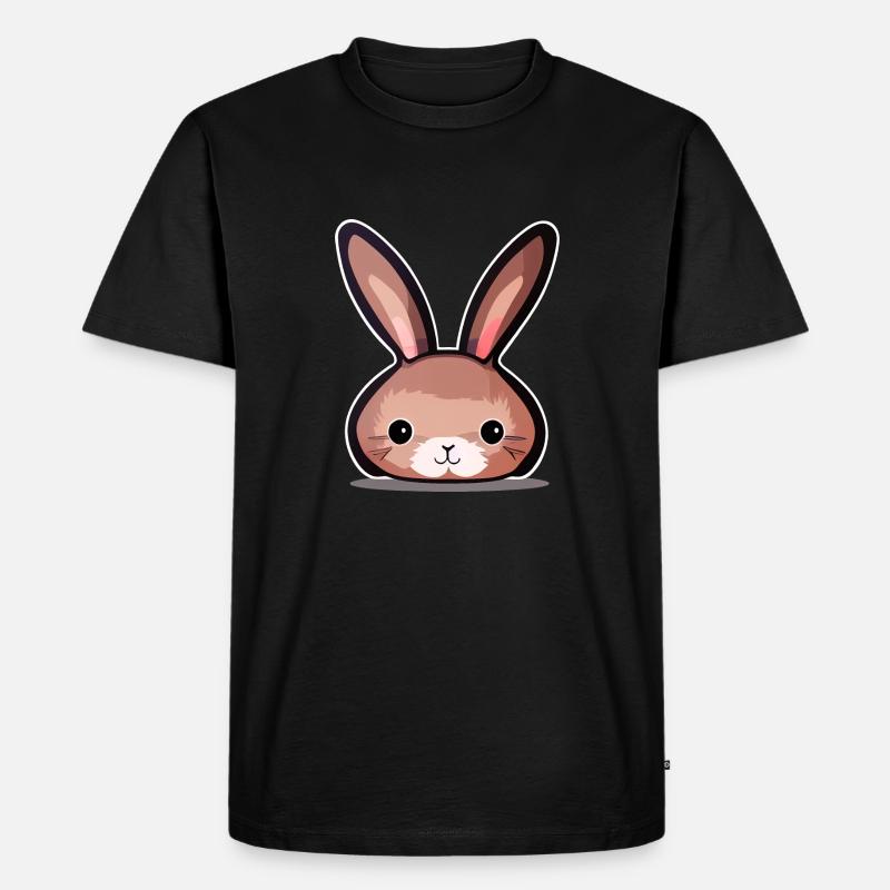Rabbit / Hase - Männer Premium Bio T-Shirt - Schwarz