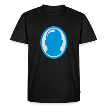 Bald Man Logo Design - Men's Premium Organic T-Shirt - black - Front - Nico (187cm)