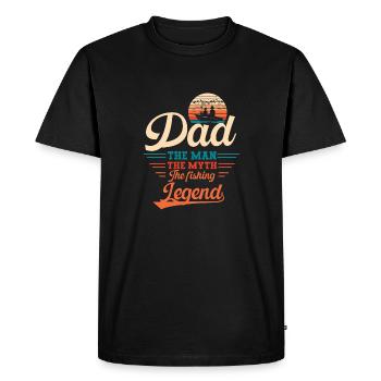 Dad the fishing legend fisherman gifts men - T-shirt Premium bio Homme - noir - Devant - Nico (187cm)