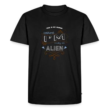 alien spaceship 2019 alien i don't speak human - Men's Premium Organic T-Shirt - black - Front - Nico (187cm)