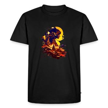 Science-fiction sur une planète extraterrestre dans l’espace - T-shirt Premium bio Homme - noir - Devant - Nico (187cm)