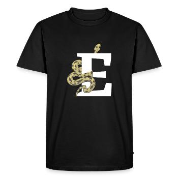 Lettre e serpent - T-shirt Premium bio Homme - noir - Devant - Nico (187cm)