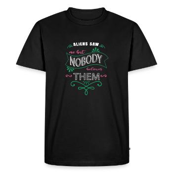 Drôles de dictons 51 Idée de cadeau d’anniversaire Alien Pun - T-shirt Premium bio Homme - noir - Devant - Nico (187cm)