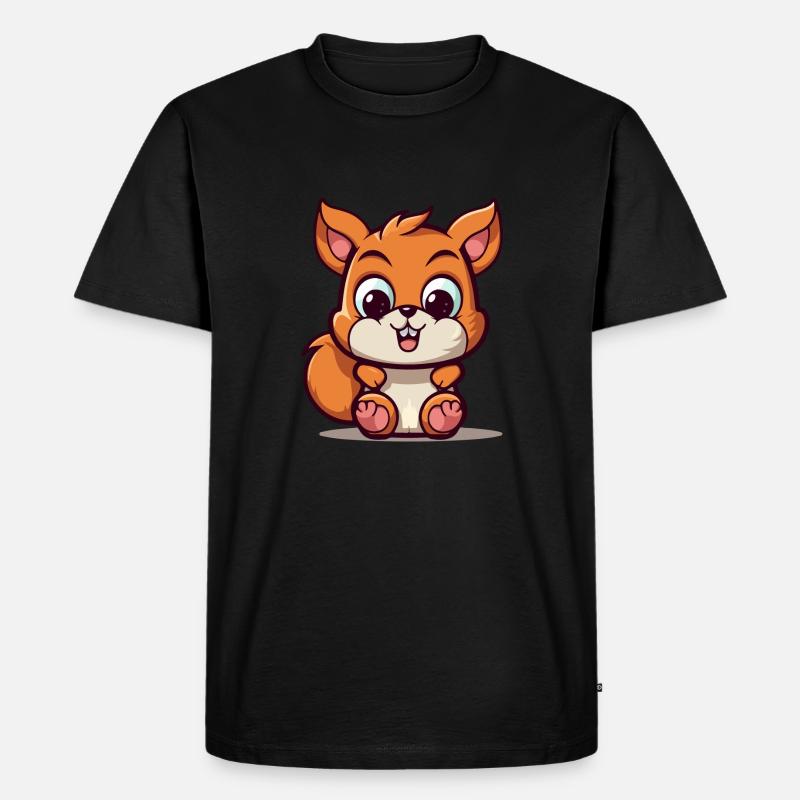Raph das Eichhörnchen - Männer Premium Bio T-Shirt - Schwarz