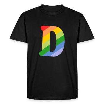 Letter D Rainbow - Men's Premium Organic T-Shirt - black - Front - Nico (187cm)