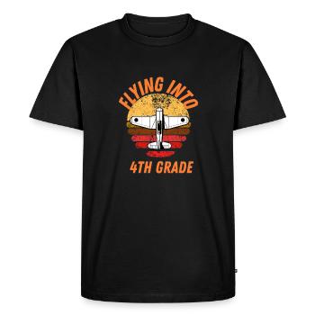Flying Into 4rd Grade Back to School for Pupils - Men's Premium Organic T-Shirt - black - Front - Nico (187cm)