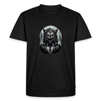 LOUP GAROU en costume 6 - T-shirt Premium bio Homme - noir - Devant - Nico (187cm)