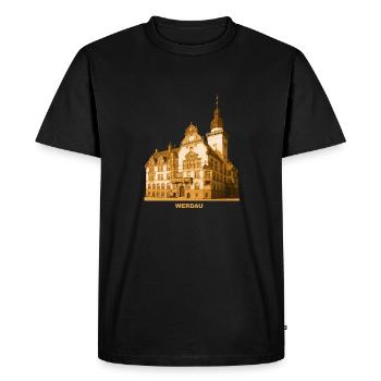 Mairie de Werdau, Pleiße, Saxe - T-shirt Premium bio Homme - noir - Devant - Nico (187cm)