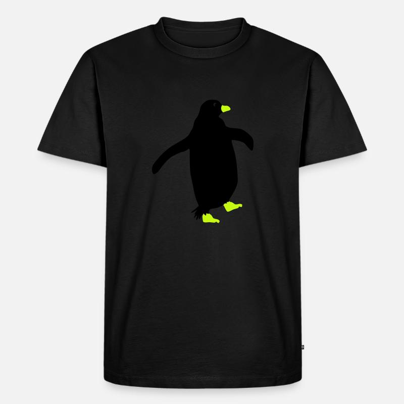 pinguin silhouette - Männer Premium Bio T-Shirt - Schwarz