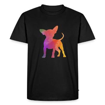 Chihuahua arc-en-ciel - T-shirt Premium bio Homme - noir - Devant - Nico (187cm)