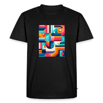 Fractal Symphony - Womens Boxy Tee Design.. Rêve - T-shirt Premium bio Homme - noir - Devant - Nico (187cm)