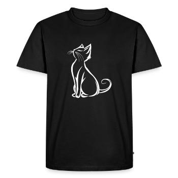 Chat, Motif De Chat, Visage De Chat - T-shirt Premium bio Homme - noir - Devant - Nico (187cm)