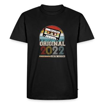 Vintage 2022 2 Year Anniversary Gift - Men's Premium Organic T-Shirt - black - Front - Nico (187cm)