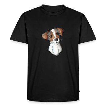 Jack Russell Pattern - Men's Premium Organic T-Shirt - black - Front - Nico (187cm)