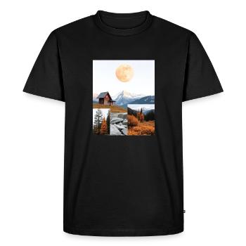 Hut. - Men's Premium Organic T-Shirt - black - Front - Nico (187cm)