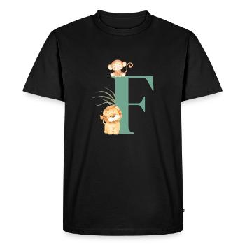 Letter f green jungle animals - Men's Premium Organic T-Shirt - black - Front - Nico (187cm)