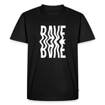 Logo de la musique rave - T-shirt Premium bio Homme - noir - Devant - Nico (187cm)