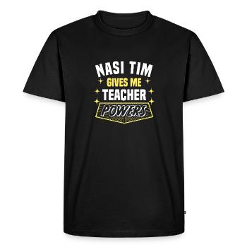 Nasi Tim me donne des pouvoirs de professeur drôle - T-shirt Premium bio Homme - noir - Devant - Nico (187cm)