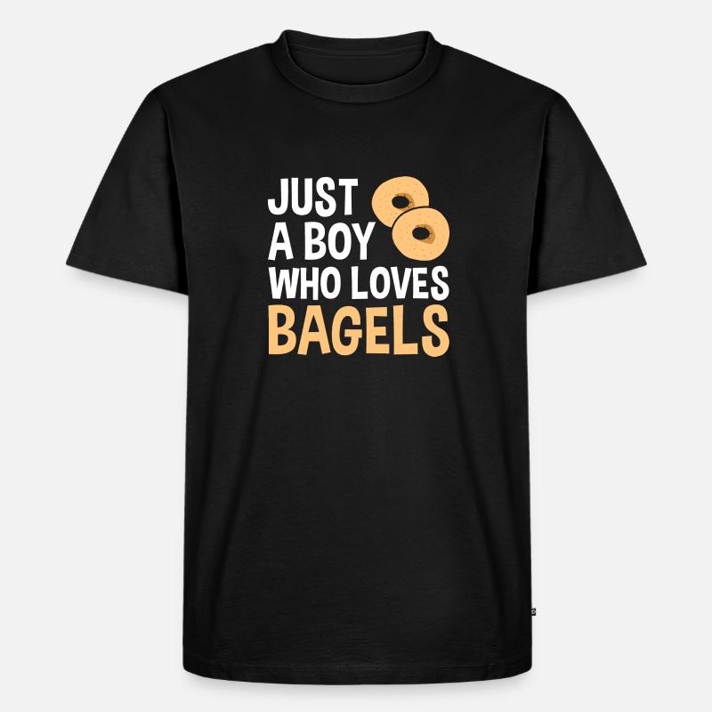Bagel Spruch Geschenk - Männer Premium Bio T-Shirt - Schwarz
