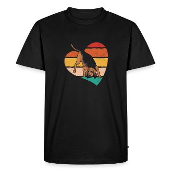 Bloodhound Dog Bloodhound - Men's Premium Organic T-Shirt - black - Front - Nico (187cm)