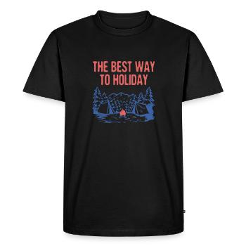 The Best Way to Holiday Camping Hiking Camper - Men's Premium Organic T-Shirt - black - Front - Nico (187cm)