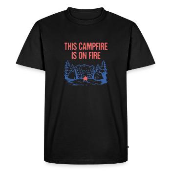 This Campfire Is on Fire Camping Dad Jokes Camper - Men's Premium Organic T-Shirt - black - Front - Nico (187cm)