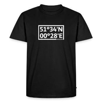 Basildon Coordinates - Men's Premium Organic T-Shirt - black - Front - Nico (187cm)