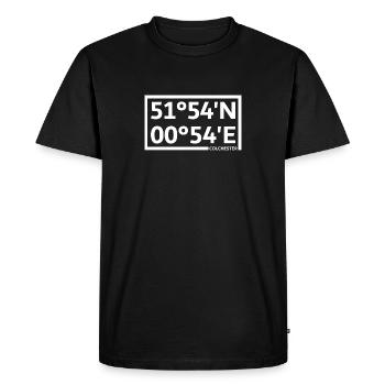 Coordonnées de Colchester - T-shirt Premium bio Homme - noir - Devant - Nico (187cm)