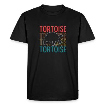 Vintage Tortoise Turtle Reptile Retro - Men's Premium Organic T-Shirt - black - Front - Nico (187cm)