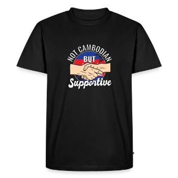 Pas cambodgien mais un voyageur de campagne solidaire - T-shirt Premium bio Homme - noir - Devant - Nico (187cm)