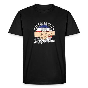 Pas costaricain mais voyageur de campagne solidaire - T-shirt Premium bio Homme - noir - Devant - Nico (187cm)