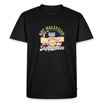 Pas malaisien mais voyageur de campagne solidaire - T-shirt Premium bio Homme - noir - Devant - Nico (187cm)