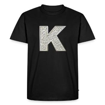 K, lettre, lettre K, initiale, initiale K, monogramme, - T-shirt Premium bio Homme - noir - Devant - Nico (187cm)