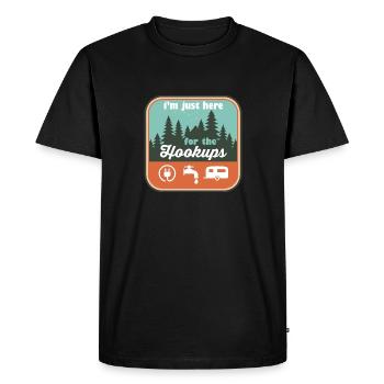 Je suis juste là pour les branchements RV Camping - T-shirt Premium bio Homme - noir - Devant - Nico (187cm)