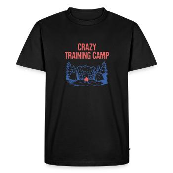 Crazy Training Camp Drôle Camping Humour Camper - T-shirt Premium bio Homme - noir - Devant - Nico (187cm)